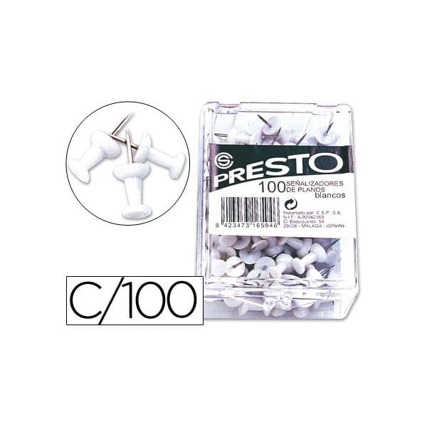 Presto 100 un. Sinalizadores Branco - 18-BL