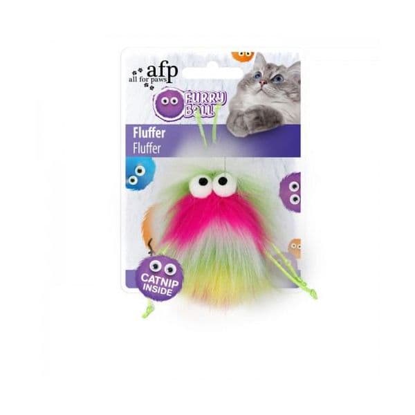 AFP Brinquedo Gato Fluffer Rosa Bola Peluda