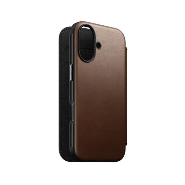 Nomad Capa Flip Cover Couro iPhone 17 Castanho 0856504014209