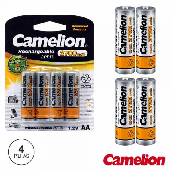 Camelion Pilha Recarregável AA 2700mAh 4 Unidades