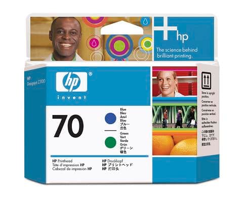 CABEÇA DE IMPRESSÃO HP 70 AZUL E VERDE