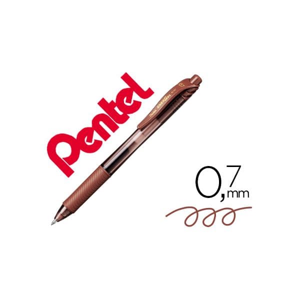 Pentel Roller Energel Bl107 Castanho 0.7mm 12Un.