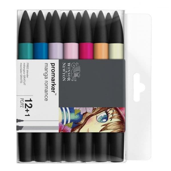 Winsor & Newton Conjunto de 12 Canetas de Feltro Promarker Manga Romance Multicolor