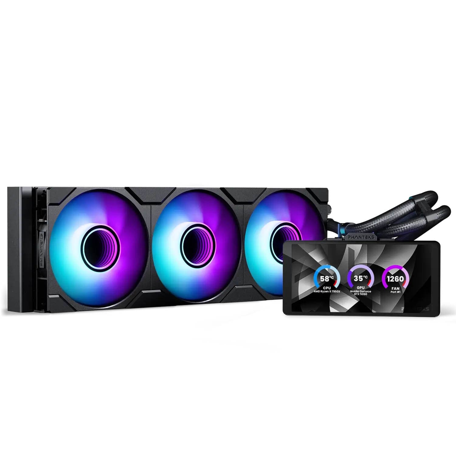 Water Cooler CPU Phanteks Glacier One 360M25 Gen 2 LCD DRGB Preto - 360mm