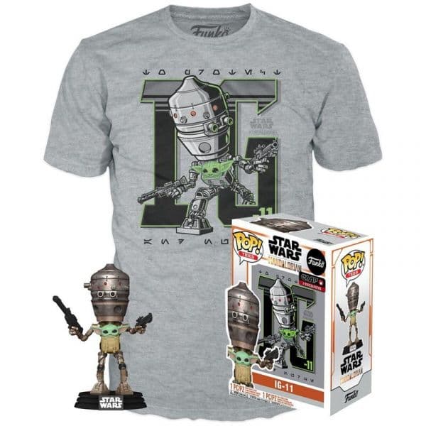 Funko Pop & Tee: Star Wars - IG-11 With The Child Exclusivo S Cinzento #427