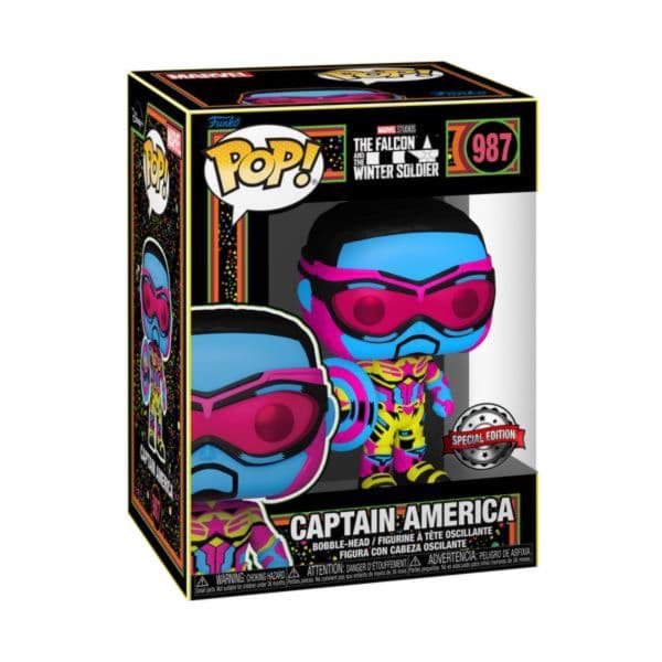 Funko POP! Marvel: The Falcon and the Winter Soldier - Captain America (Black Light) #987