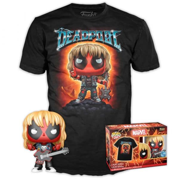 Funko Pop! & Tee Marvel Deadpool Heavy Metal Multicolor, Preto
