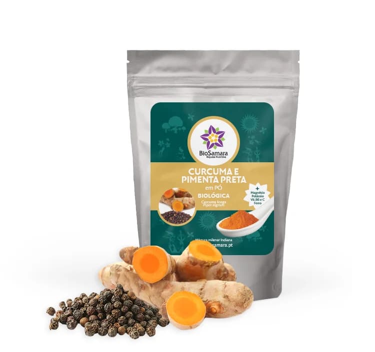 Mistura de Curcuma e Pimenta Preta em pó 125gr – Biosamara