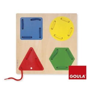 Jogo de enfiar figuras geométricas Goula