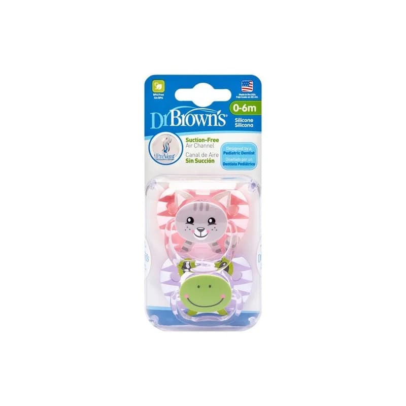 Dr. Browns Prevent Chupeta Anim Girl Silicone 0-6Mx2 185907.5