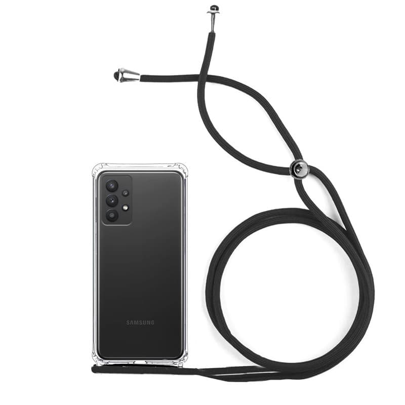 Capa Silicone Transparente Samsung Galaxy A53 5G Cordão Preto