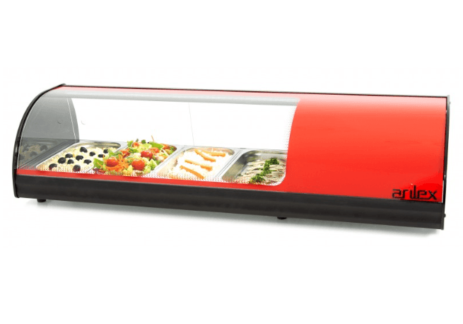 Vitrine Refrigeradas capacidade 4 GN1/3 Vermelha
