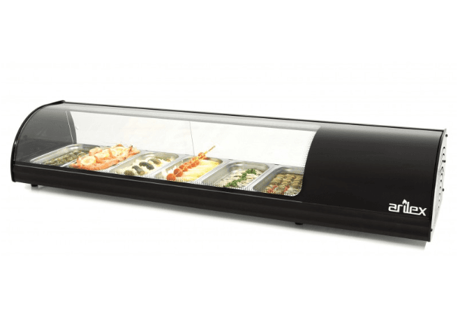 Vitrine refrigeradas capacidade 6 GN1/3 preta