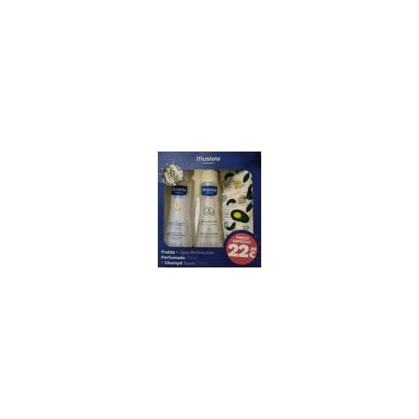 Mustela Kit Água Refrescante Perfumada 200ml + Champô Suave 200 ml + Fralda