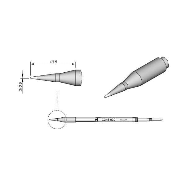 JBC Ponta para Ferro de Soldar 0.5mm C245-930