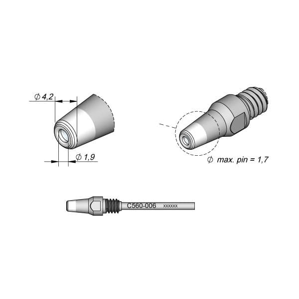 JBC Bico Dessoldar para Dessoldador DR560 (4,2 X 1,9mm) C560-006