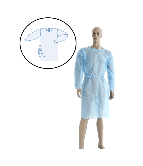 Bata de proteção em PP+PE azul x10