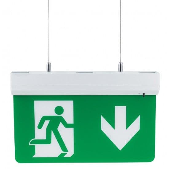 Armadura emergência enc Led 2w c/Bandeira seta p/baixo refª 1800230062 Fillday