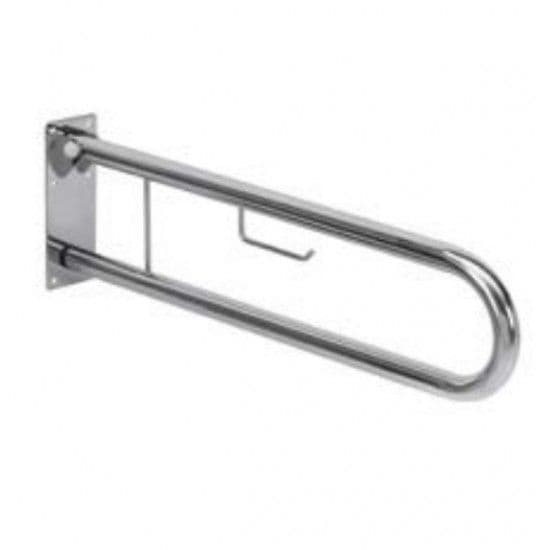Apoio sanita c/porta rolo inox escovado refª 051321