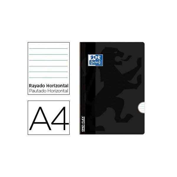 Oxford Caderno Agrafado Openflex Din A4 48 F Pautado Preto 10 Un.