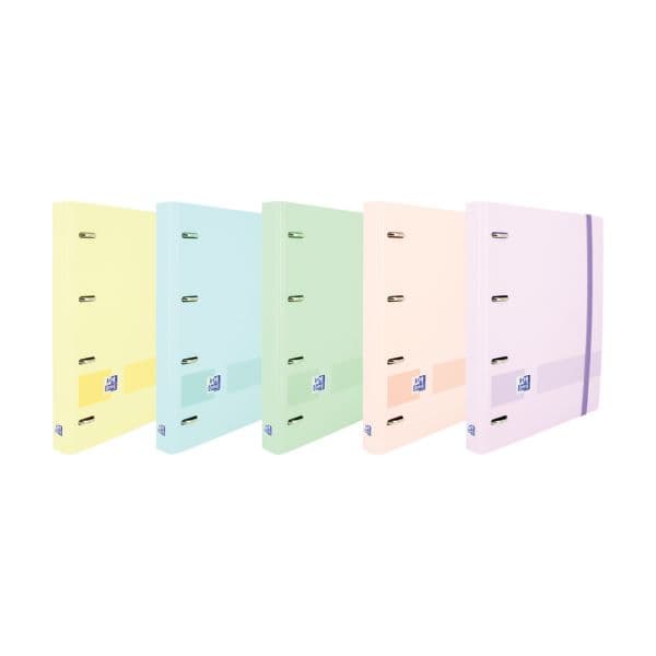 Oxford Pasta de Arquivo Argolas Quadriculado A4+ 100 Folhas Cores Pastel