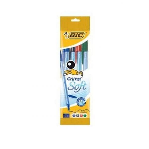 Bic Esferográfica Cristal Soft 4 Un.