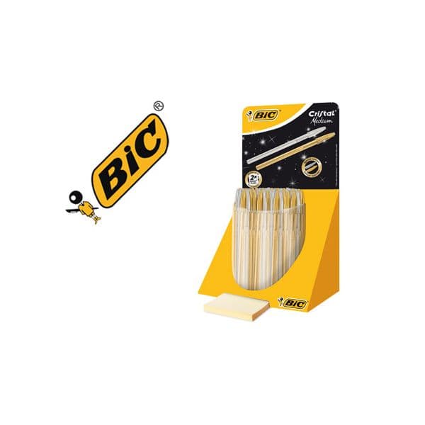 Bic Expositor Esferográfica Cristal Gold / Prata Expositor 40 Un.