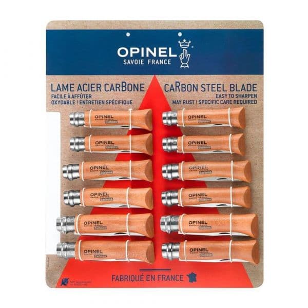 OPINEL Expositor Navalhas Aço Carbono Nº6, Nº7 e Nº8 (12 Unidades)