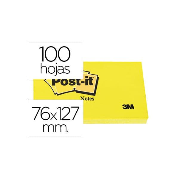 Post-it Bloco Notas Aderentes 76 x 127 mm Canary Pack 12 Un.
