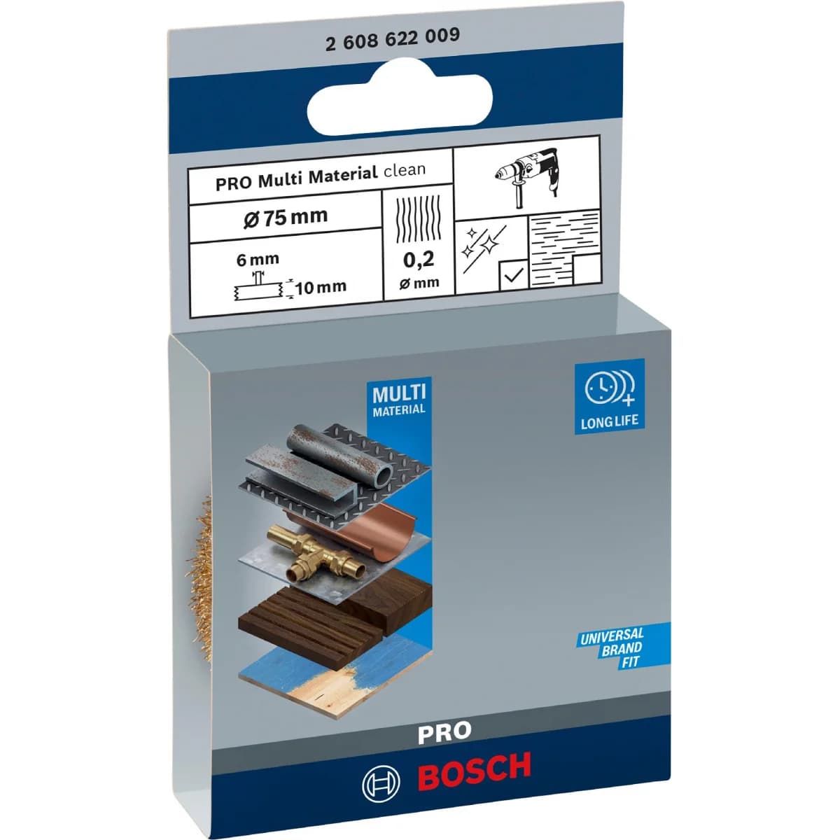 Catrabucha em disco PRO Multi Material clean, encabadouro reto, 75 x 0,2 mm refª 2608622009 BOSCH - 2608622009 - Ferramentaspro.pt