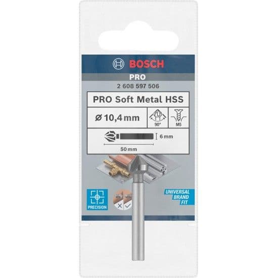 Broca de escarear PRO Soft Metal HSS, 10,4 x 50 mm, M5 refª 2608597506 BOSCH