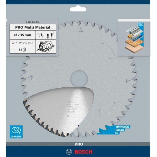 Bosch Disco Multi Material 235x2.4x25mm 64 Dentes 2 608 640 514