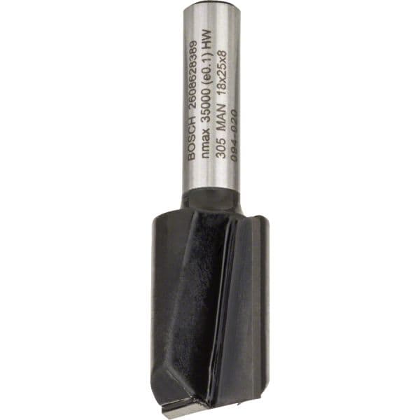 Bosch Fresa Straight Bit Duas Flautas Ø 18 x L 24.6 mm Haste 8 mm