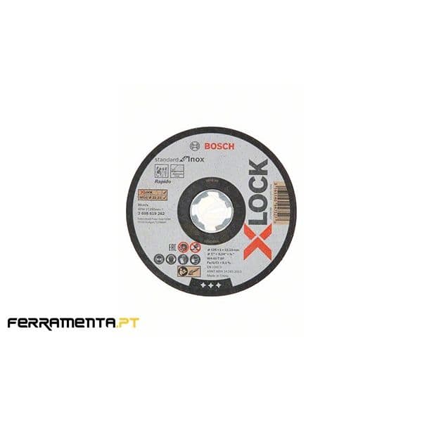 Bosch Disco Corte Inox X-lock 125x1x22,23mm -2.608.619.262