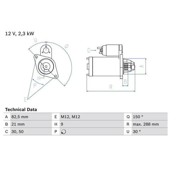 Bosch Motor de Arranque 0986011150