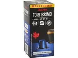 cápsulas de café auchan em aluminio compatíveis com máquinas de nespresso fortíssimo 20un