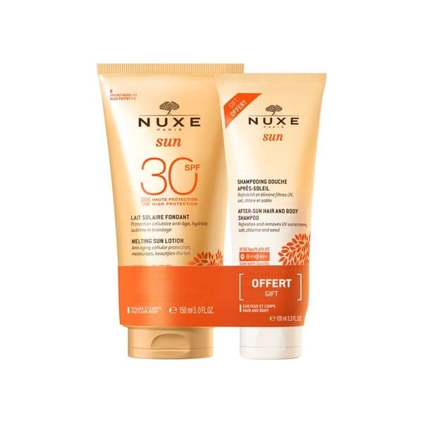 Protetor Solar Nuxe Sun Leite Solar Fundente FP30 150ml + Shampoo Pós-Sol 100ml