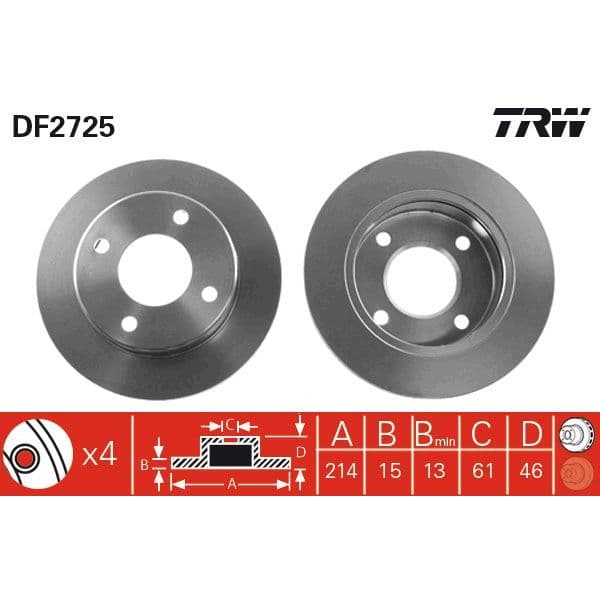 TRW Disco de Travão - DF2725