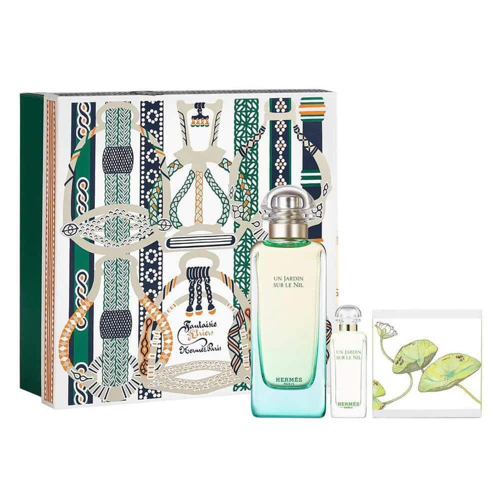 Hermés Un Jardin Sur Le Nil Eau de Toilette 100ml + Un Jardin Sur Le Nil Eau de Toilette 7,5ml + Sabonete Perfumado 50g Coffret