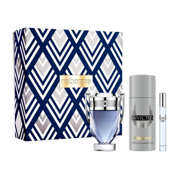 Paco Rabanne Invictus Man Eau de Toilette 100ml + Desodorizante Spray 150ml + Mini Eau de Toilette 10ml Coffret