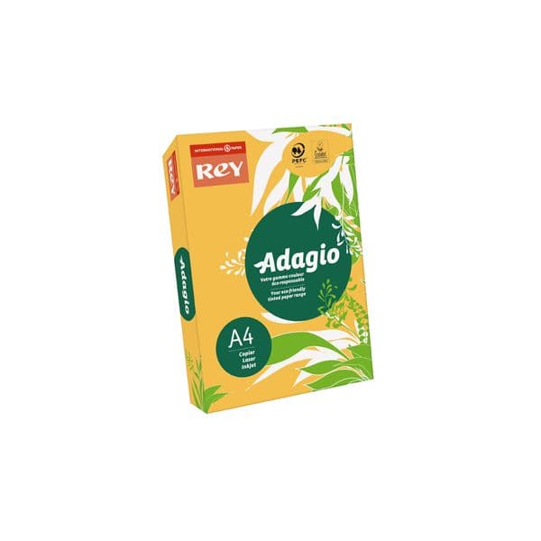 Rey Resma 500 Fls Papel A4 Adagio 80g Dourado