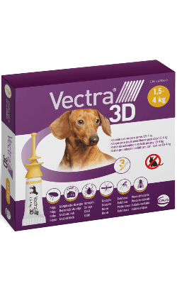 Vectra 3D Antiparasitário Cão 1,5kg - 4Kg 3 Pipetas