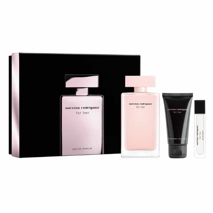 Narciso Rodriguez For Her Woman Eau de Parfum 100ml + Mini Eau de Parfum 10ml + Body Lotion 50ml Coffret