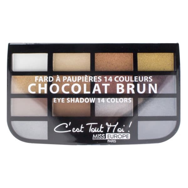 Miss Europe Sombras De Olhos 14 Cores N°1 Castanho Chocolate 11.2g