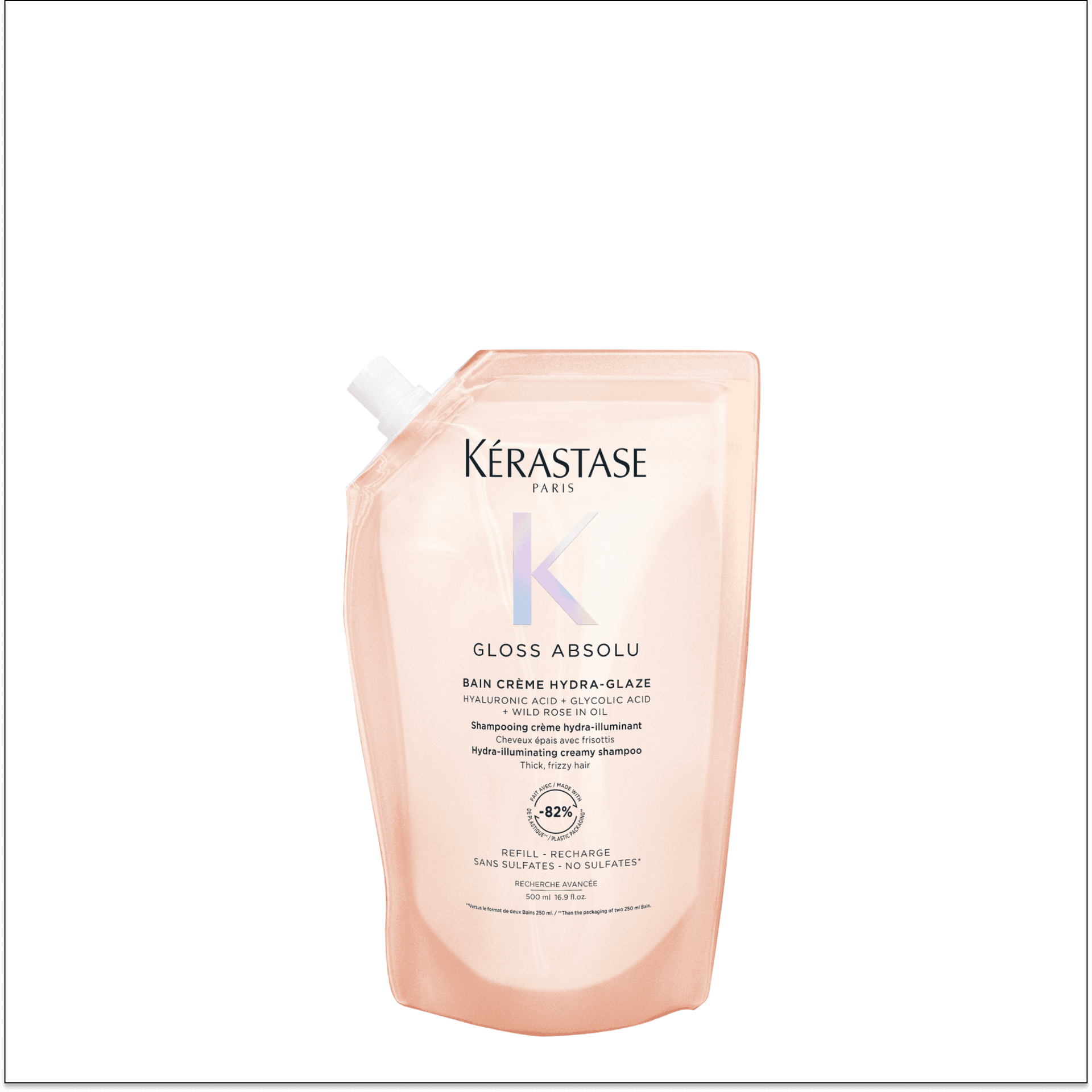 Kérastase Gloss Absolu Bain Crème Hydra-Glaze Shampoo Cabelo Brilhante e Macio Recarga 500ml