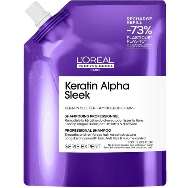 L'Oréal Professionnel Keratin Alpha Sleek Shampoo Recarga 500ml