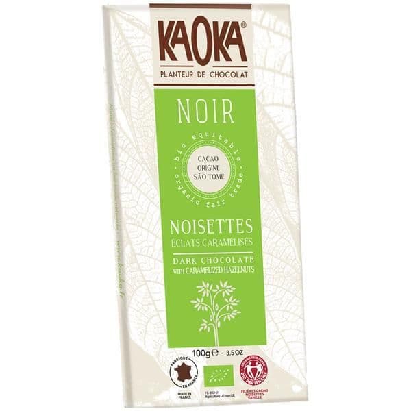 Kaoka Chocolate Preto 66% Cacau Avelãs Bio Fair Trade 100g
