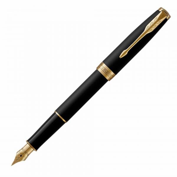 Parker Caneta Aparo Sonnet Preto mate GT Tinta Azul - 1931517
