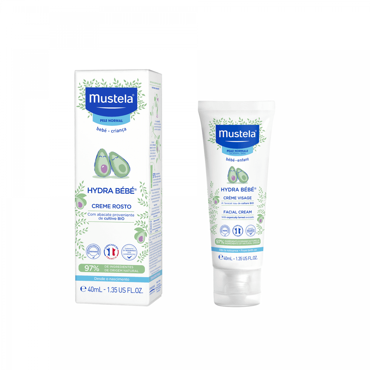 Mustela Bebé Hidra Rosto 40ml