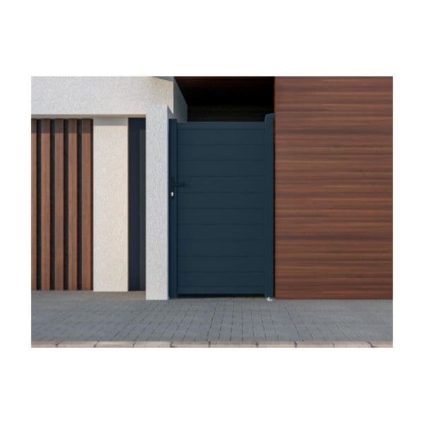 Porta de Batente Antracite em Alumínio de C100 X A173 cm - Nazario